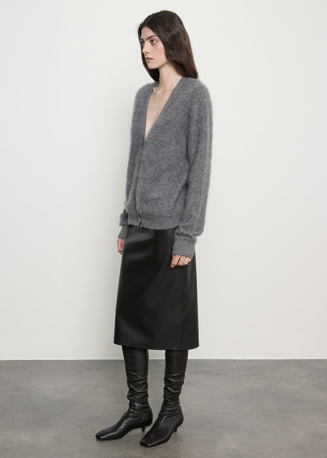 Mink Wash Cashmere Cardigan | Pewter