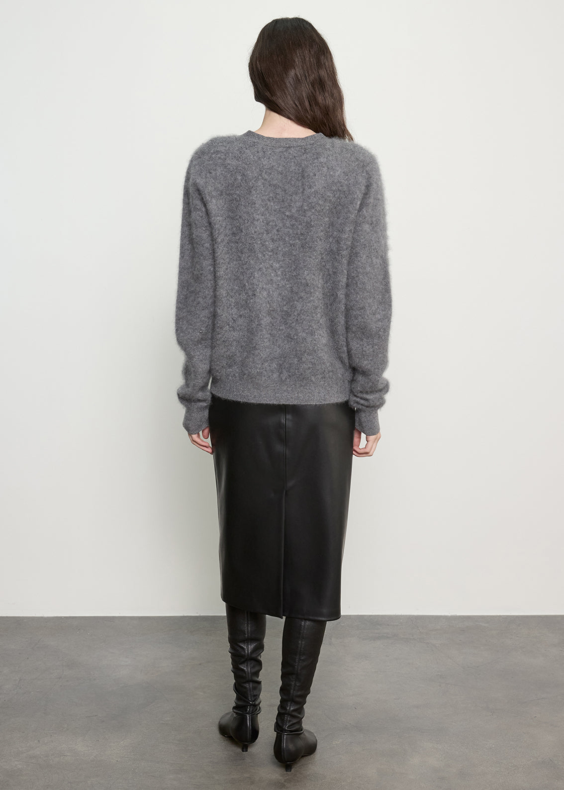 Mink Wash Cashmere Cardigan | Pewter