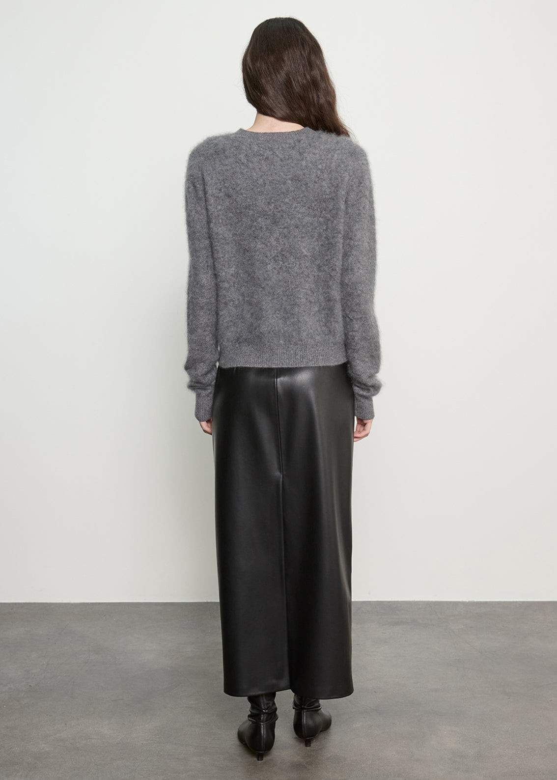 Mink Wash Cashmere Easy Crew | Pewter