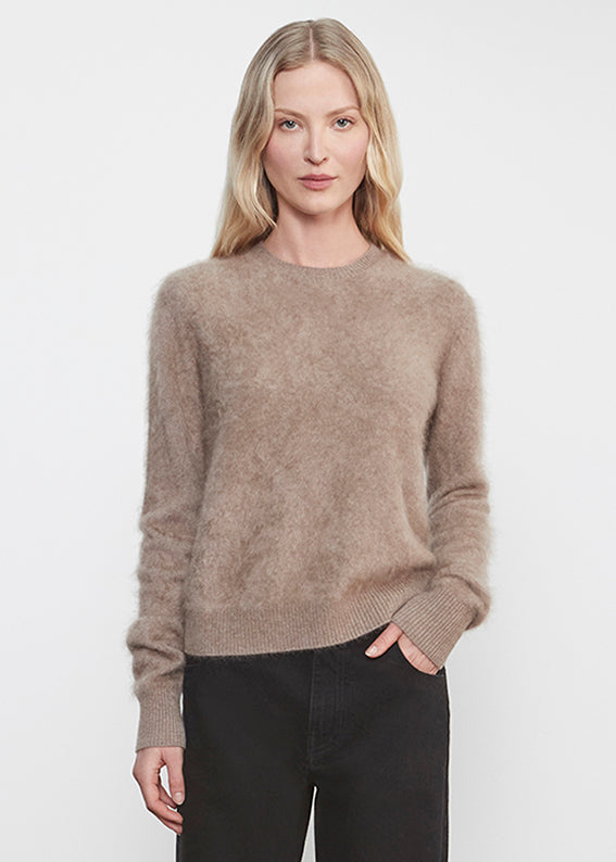 Longhair Cashmere Easy Crew | Walnut