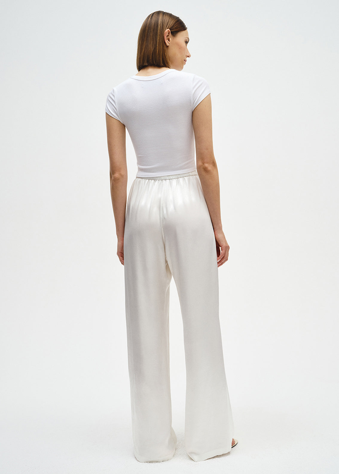 Satin Wide Leg Pant | Cloud