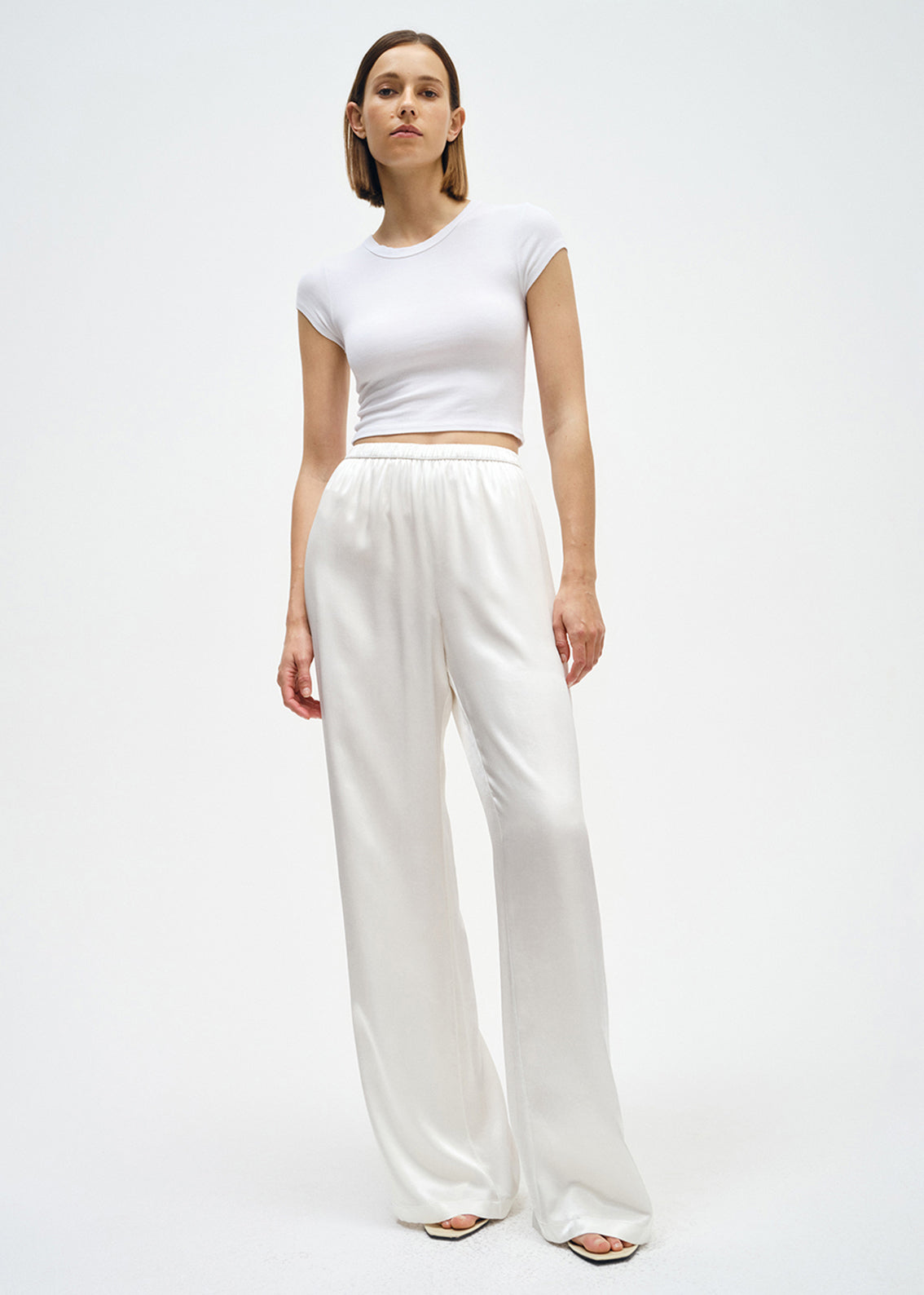 Satin Wide Leg Pant | Cloud